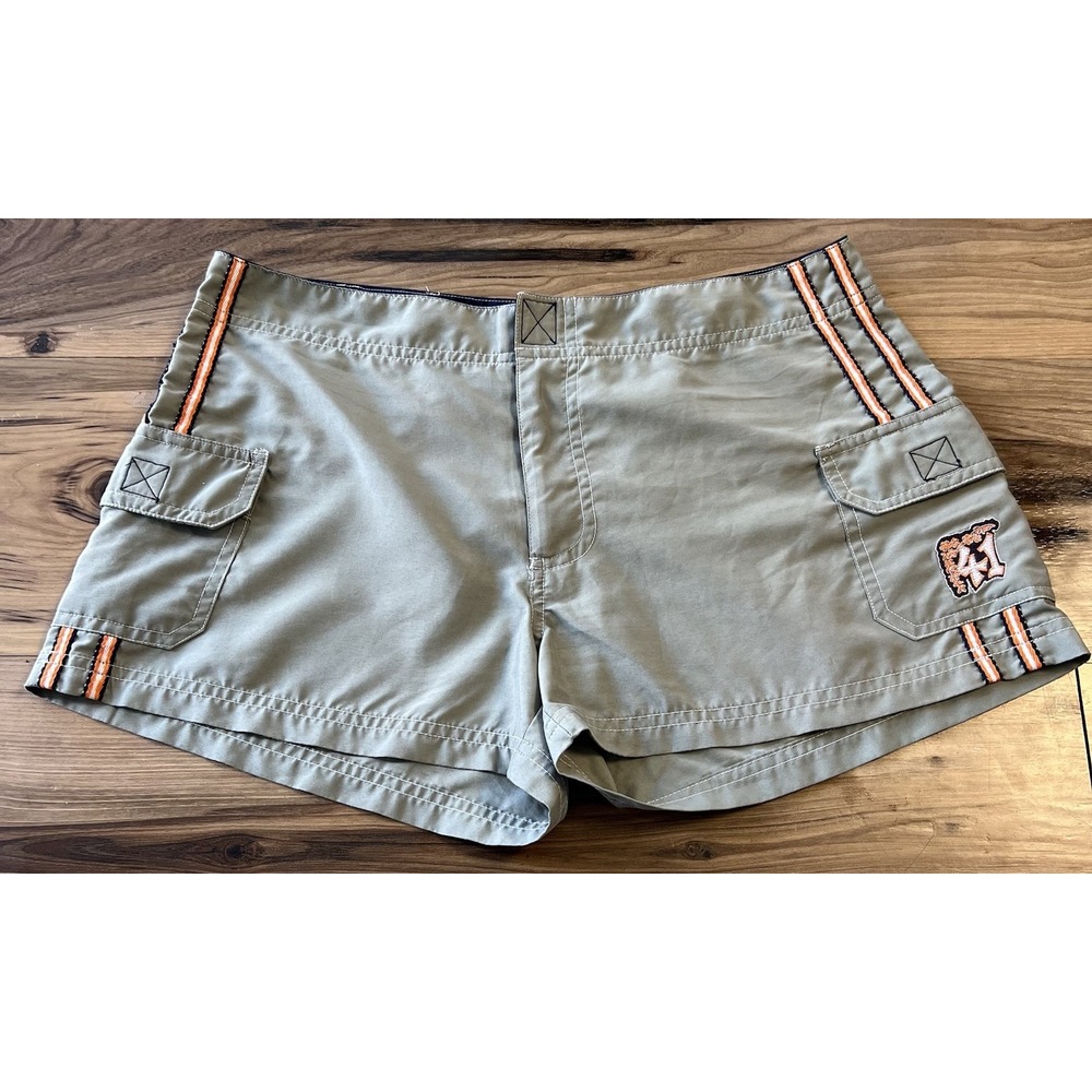 Body Code Cargo Pocket Khaki Mini Shorts Girls Sz 7 Olive Green Y2K Skater